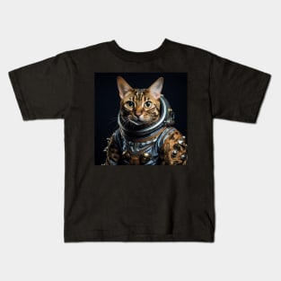 Astronaut Cat in Space - Bengal Kids T-Shirt